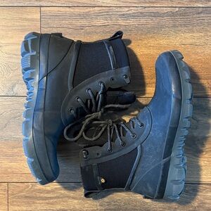 Bogs Men's Black Lace-Up Rain & Snow Boots